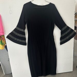 Calvin Klein Collection Black Dress with Gray Sleeve Details